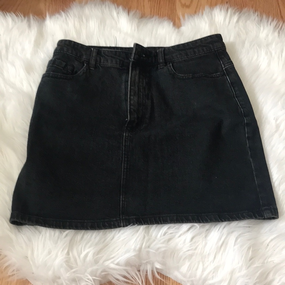 BDG black denim high waisted skirt